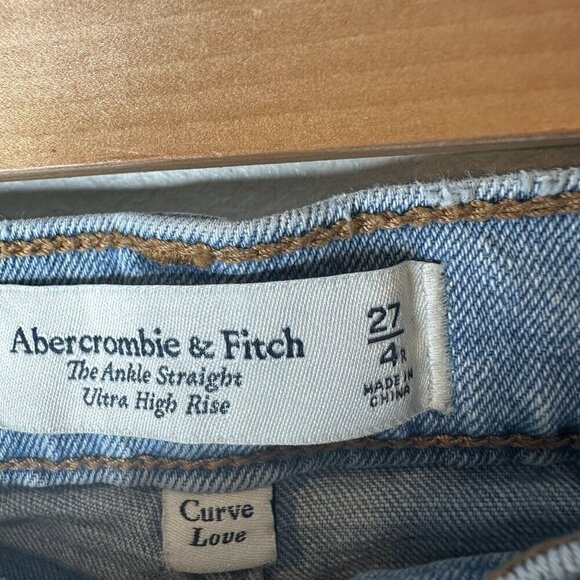 Abercrombie & Fitch Jeans Women's Blue Ankle Straight Ultra High Rise Sz 27/4R - Picture 5 of 11